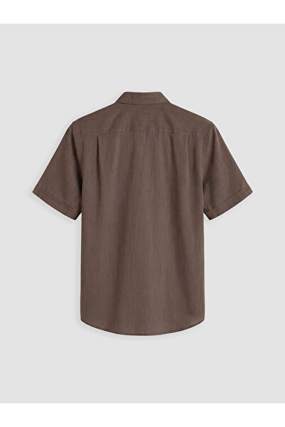 LC Waikiki Brown Regular Fit Dobby Men's Shirt