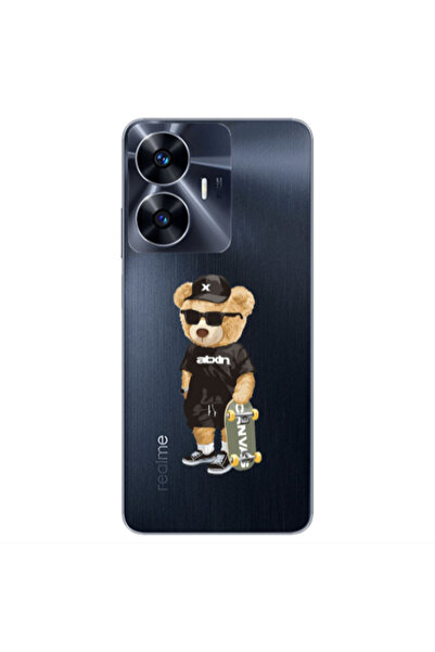 Other Realme Note 50 Bear with glasses Transparent Silicone TPU Θήκη