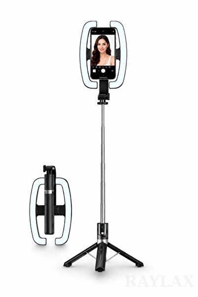 RAYLAX Monopod Tripod Led Işık Selfie Kumandalı Tripod 138cm Canlı Yayın Tele...