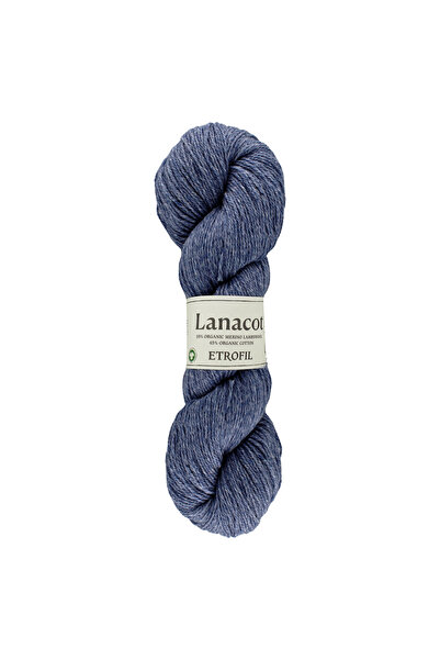 Etrofil Lanacot Knitting Yarn Steel Blue 55% Organic Merino Wool 45% Organic ...