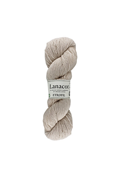 Etrofil Lanacot pređa za pletenje biserno bela 55% organska merino vuna 45% o...