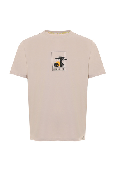 lumberjack Ml Vaha 11Nat013 Stone Color Men's Short Sleeve T-Shirt