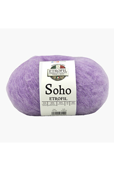 Etrofil Soho Firea de tricotat Lila Mov 55% Super Kid Mohair 23% Lână Merino ...