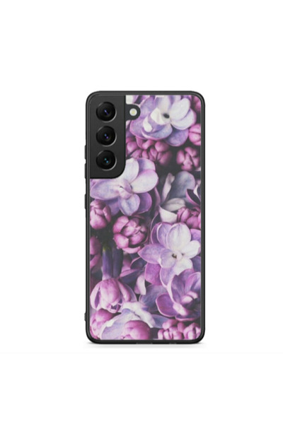 Other Samsung S22 Plus Purple Flowers Black Glossy Θήκη