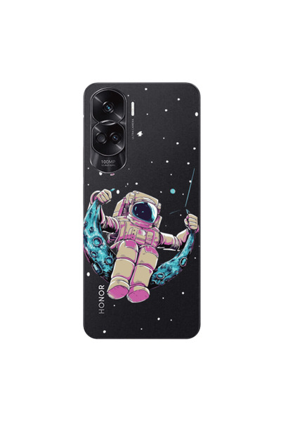 Other Honor 90 Lite 5G Astronaut swinging on the moon Transparent Silicone TP...