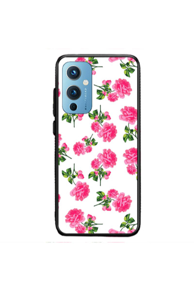 Other Oneplus 9 5G Roses White Black Glossy Θήκη