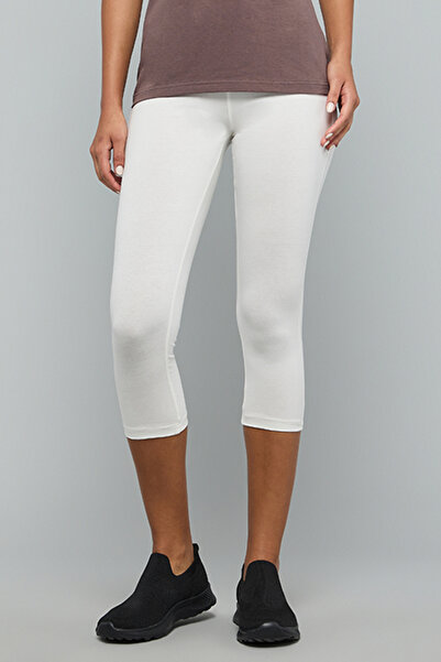 R&B Solid 3/4 Leggings with Elastic Waist