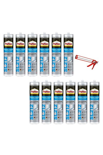 Pattex سيليكون حمضي متعدد الأغراض SL212، شفاف، مع مسدس سد الفجوات - عبوة من 1...