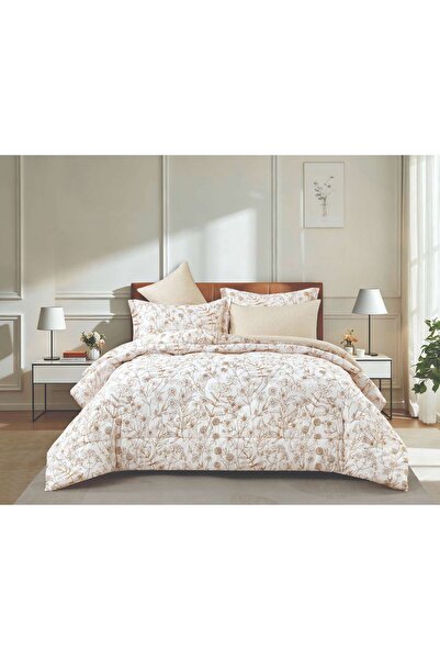 Alhabib bedding Summer Queen Microfiber Cream and Beige Floral Bedspread, Sui...
