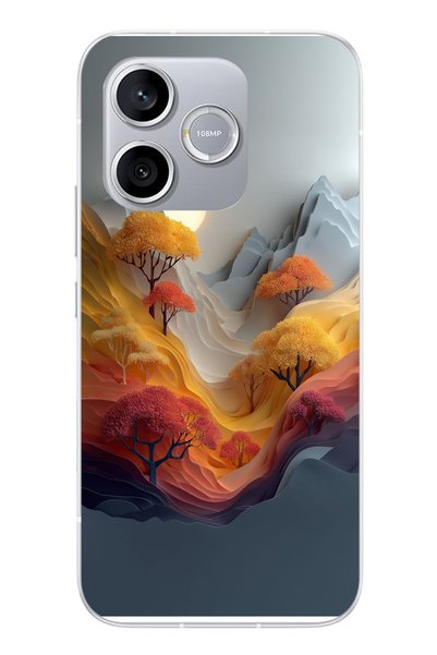 Le Balvo Honor 600 Lite Uyumlu Renk Dalgalı Manzara Baskılı Silikon Kılıf