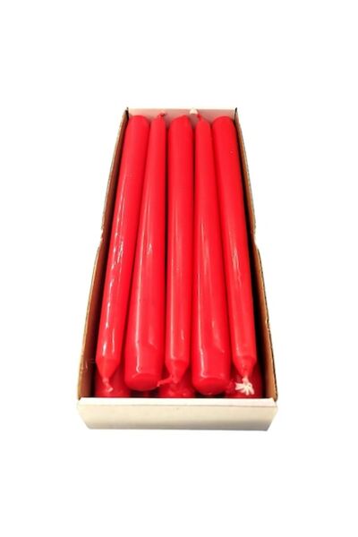 Claum Set of 10 conical candles, red, 24 cm, Claum, R