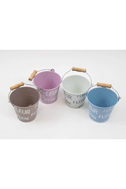 OEM Metal Bucket Flower Pot Round Flower 10.5x7x9 Blue