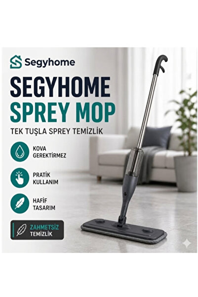 segyhome Sprey Mop, Mikrofiber Bezli, Su Hazneli, Kovasız Pratik Temizlik, Pa...