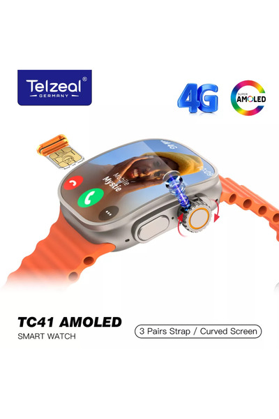 TELZEAL Tc41 Android Smartwatch 2.2" Amoled Screen 6Gb Ram 64Gb Rom 4g Smart ...