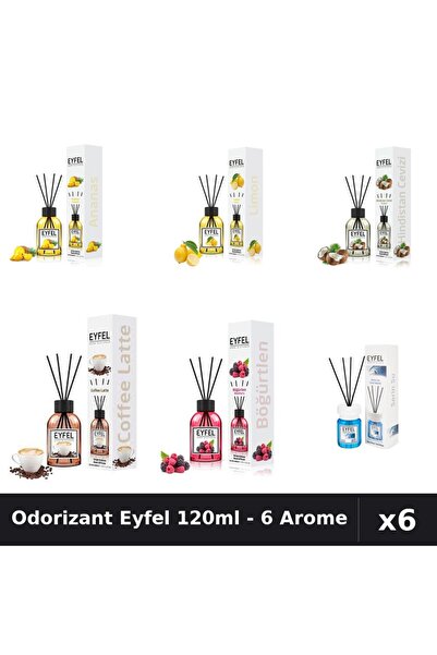 Eyfel Set 6 Odorizante Camera Betisoare - 6 Arome Asortate, 120ml Parfum Intens