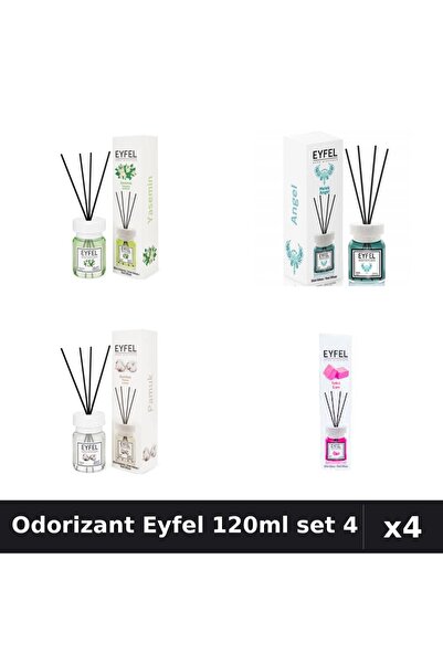 Eyfel Set 4 Odorizant Camera Betisoare 120ml - Angel, Bubble Gum, Bumbac, Ias...