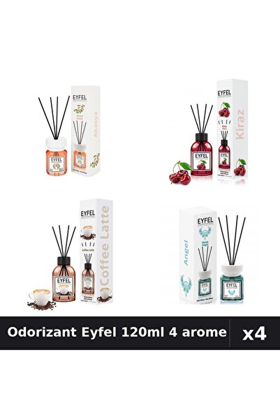 Eyfel Set 4 Odorizant Camera Betisoare 120ml - Acacia, Cireşe, Cafea, Angel