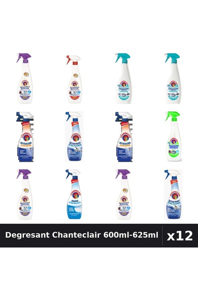 Chanteclair Set 12 Degresant Universal 600ml-625ml - 8 Arome, Anticalcar, Det...