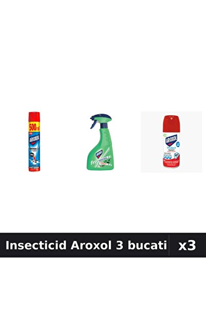 Aroxol Set 3 Spray Insecticid 100ml, 400ml, 500ml - Anti Gandaci, Tantari, Muste