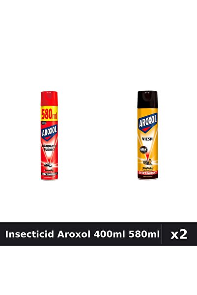 Aroxol Set 2 Spray Insecticid 400ml + 580ml - Anti Gandaci, Tantari, Muste
