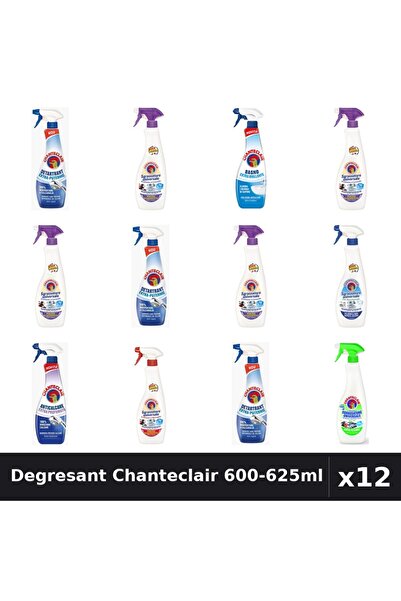 Chanteclair Set 12 Degresant Universal 600-625ml - 8 Arome, Detartrant, Antic...