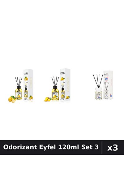Eyfel Set 3 Odorizant Camera Betisoare 120ml - Lămâie, Ananas, Orhidee