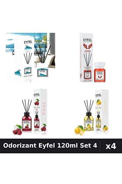 Eyfel Set 4 Odorizant Camera Betisoare 120ml - Ocean, Red Dragon, Cirese, Lamaie