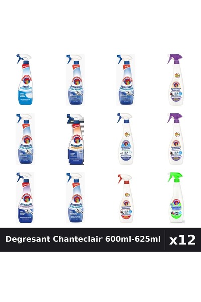 Chanteclair Set 12 Degresant Universal 600ml-625ml - 8 Arome Asortate Curatenie