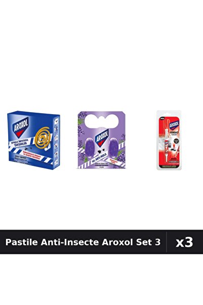Aroxol Set 3 Pastile Spirale Anti-Insecte - 10 buc, 2 buc, 5g - Protectie
