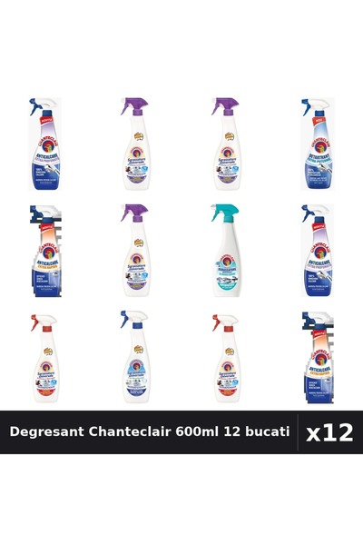 Chanteclair Pachet 12 Degresant Universal 600ml - 7 Arome, Anticalcar, Detart...