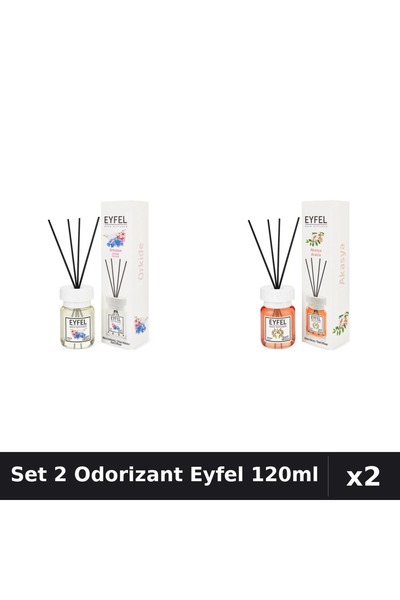 Eyfel Set 2 Odorizante Camera Betisoare, Acacia, Orhidee, 120 ml