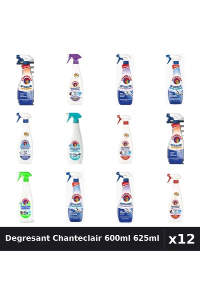 Chanteclair Set 12 Degresant Universal 600ml 625ml - 8 Arome Asortate Curatenie