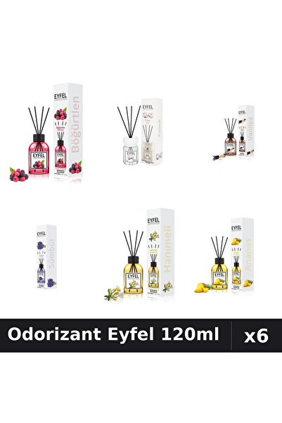Eyfel Set 6 Odorizante Camera Betisoare - 6 Arome Asortate, 120ml Parfum