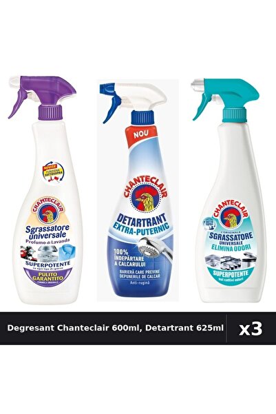 Chanteclair Set 3 Degresant Universal 600ml, Detartrant 625ml - Lavanda, Anti...
