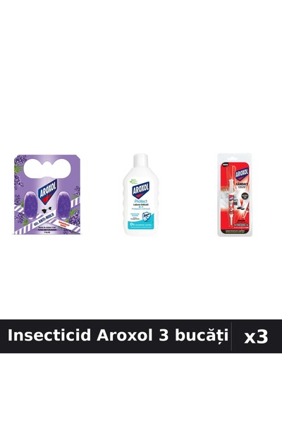 Aroxol Set 3 Insecticid - Pastile Anti-Insecte, Loțiune Repelent 200ml - Prot...