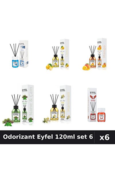 Eyfel Set 6 Odorizante Camera Betisoare - 6 Arome Asortate, 120ml Parfum