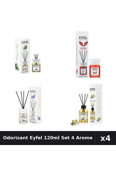 Eyfel Set 4 Odorizant Camera Betisoare 120ml - Lacramioare, Red Dragon, Orhid...