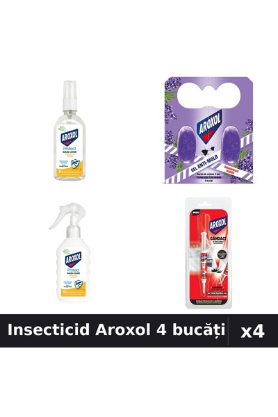 Aroxol Set 4 Insecticid - Loțiune Repelent 85ml, 200ml și Pastile Anti-Insecte