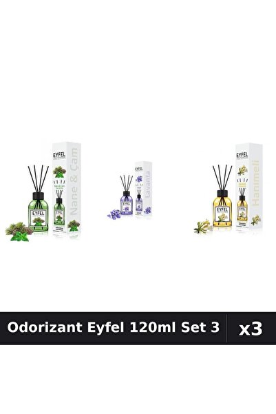 Eyfel Set 3 Odorizant Camera Betisoare 120ml - Lavanda, Pin Menta, Mana Maicii