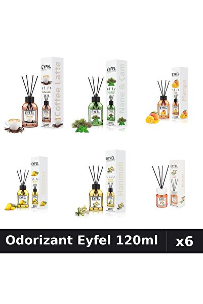 Eyfel Set 6 Odorizante Camera Betisoare - 6 Arome Asortate, 120ml Parfum Intens