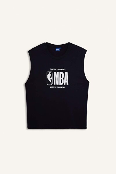 DeFacto Nba Licensed Boxy Fit Navy Blue Athlete's T-Shirt H3851Ax26Sm