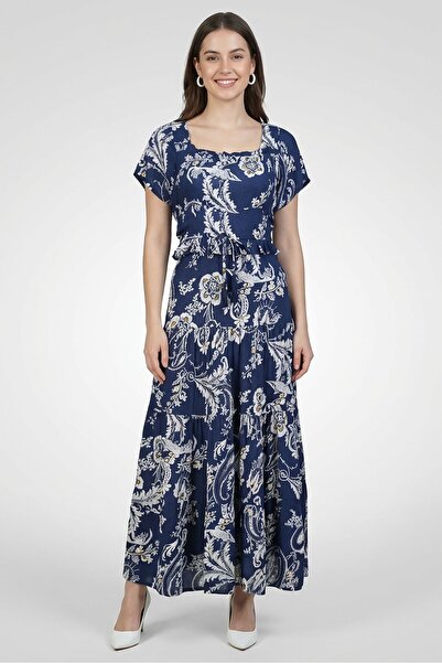 Willow & Whistle Women Allover Print Midi Dress, Multicolor