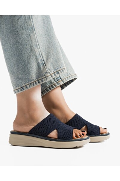 ALOGO Papuci dama Albastre din Material Textil Vsilu