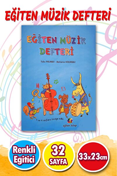 Harika Kitap Eğiten Müzik Defteri Renkli Eğitim Kitabı | 1. ve 4. Sınıflar İç...