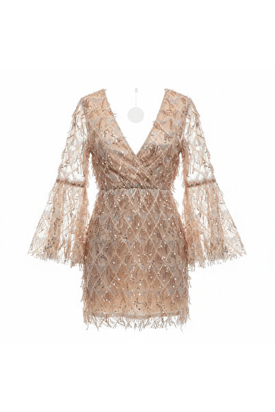 Genaric Something for Sarah Sequin Fringe Mini Dress Size 16
