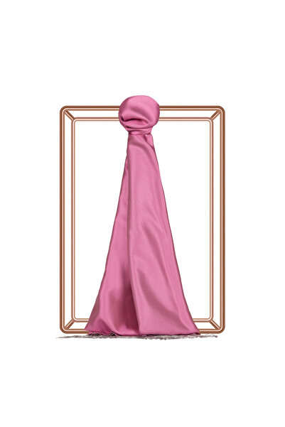 ipekevi Double-Sided Solid Color Silk Shawl 00927- Lilyum Pink