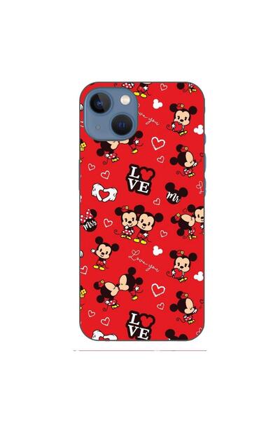 OEM Case compatible with Apple iPhone 13 Silicone Gel Tpu Model Mickey Love P...