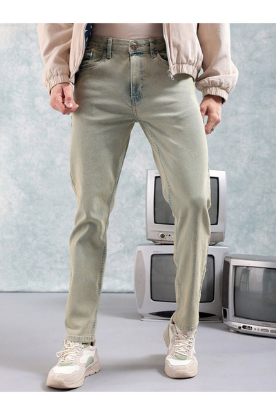 The Indian Garage Co By Styli Men Slim Fit Solid Jeans