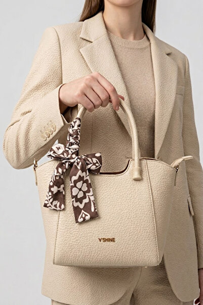 Ayakkabı Fuarı Elit Vsn3108C Women's Scarf Shoulder Bag Beige