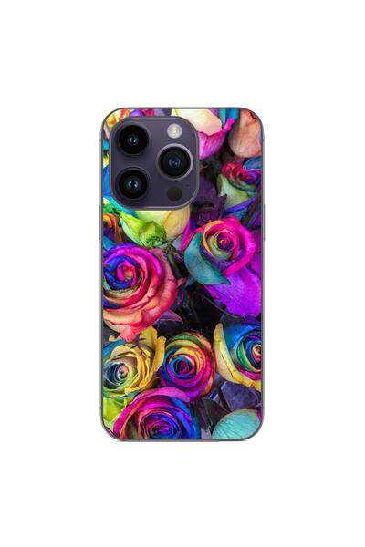 OEM Husa compatibila cu Apple iPhone 14 Pro Silicon Gel Tpu Model Trandafiri ...